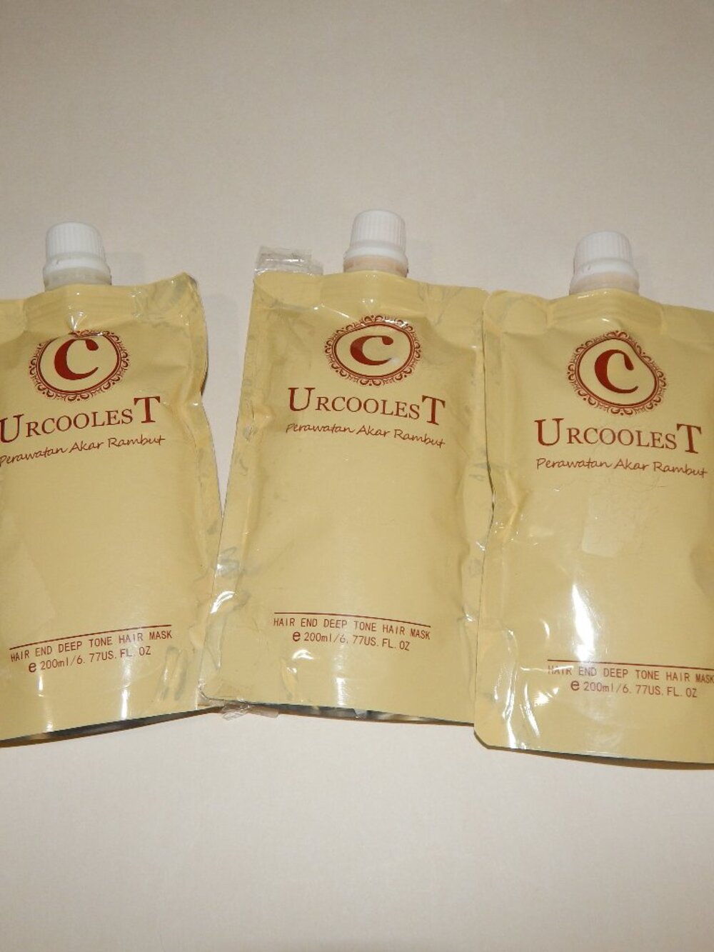3 Urcoolest Deep Tone Collagen Hair Masks - 200ml 6.77oz Exp 11/2028